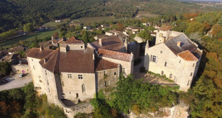 Vue du ciel Châteaux de Bruniquel