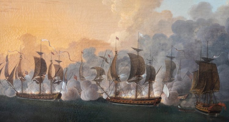 Tableau représentant un combat naval