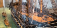 Détail d'une maquette de bateau